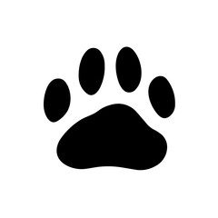 Simple paw pet isolated black icon