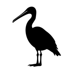 Simple pelican isolated black icon