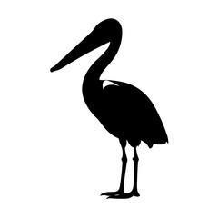 Simple pelican isolated black icon