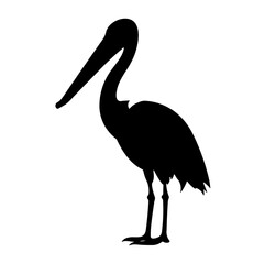 Simple pelican isolated black icon