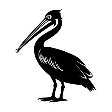recommend clip art: Simple pelican isolated black icon