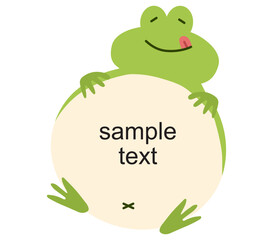 手書きのかわいいカエルのフレーム