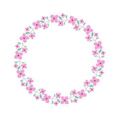 vector hand-drawn spring floral frame concept