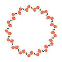 vector hand-drawn spring floral frame concept