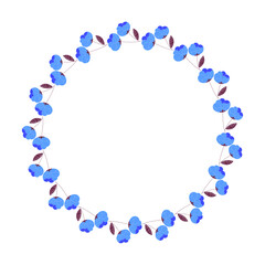 vector hand-drawn spring floral frame concept