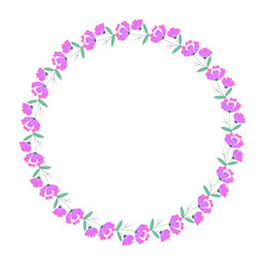 vector hand-drawn spring floral frame concept