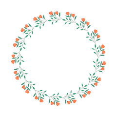 vector hand-drawn spring floral frame concept