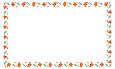 Obraz premium vector hand-drawn spring floral frame concept