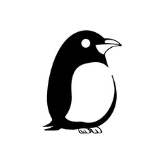 Simple penguin isolated black icon
