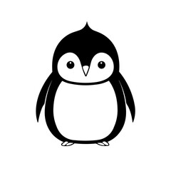 Simple penguin isolated black icon