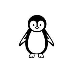 Simple penguin isolated black icon