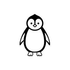 Simple penguin isolated black icon