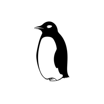 Simple penguin isolated black icon