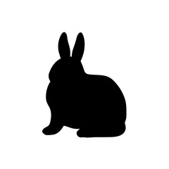 Simple bunny isolated black icon