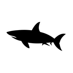 Simple shark isolated black icon