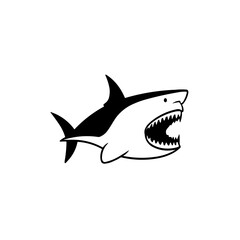 Obraz premium Simple shark isolated black icon