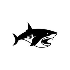 Simple shark isolated black icon