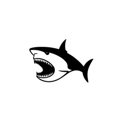 Fototapeta premium Simple shark isolated black icon