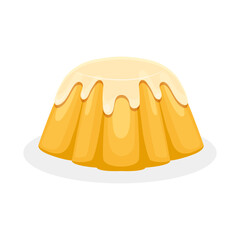 Vector caramel pudding vector illustration