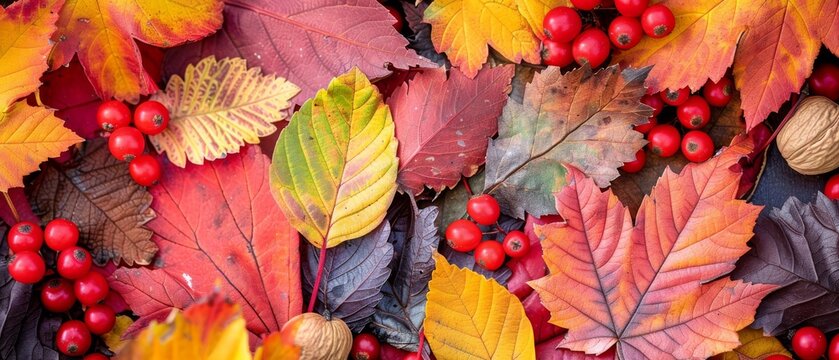 Fall colors, Autumn leaves and berries