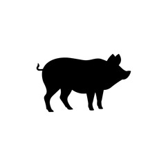 Simple wild boar isolated black icon