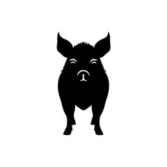 Simple wild boar isolated black icon