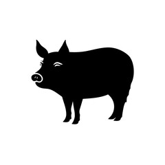 Simple wild boar isolated black icon
