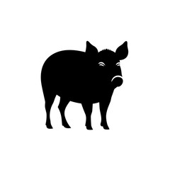Simple wild boar isolated black icon