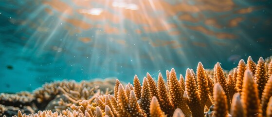 Tropical coral reef and ecosystem. Underwater view.