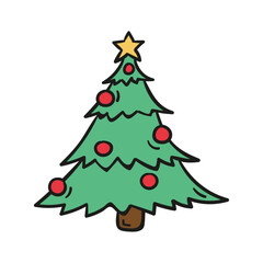 vector christmas tree concept on white background