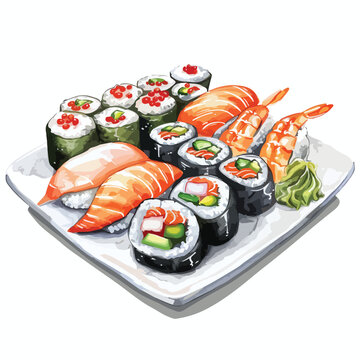 Sushi Clipart clipart isolated on white background