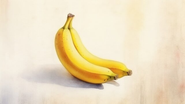 バナナの水彩画_1