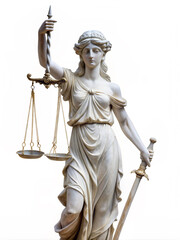 Statue of Lady Justice holding scales and sword, symbol of the judicial system
