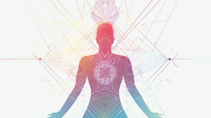 Energy Healing and Chakras in Human Silhouette Design