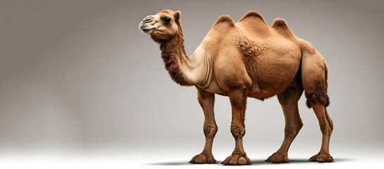 a animal brouwn camel isolate on white background generative by ai... - obrazy, fototapety, plakaty