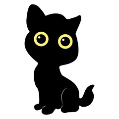 Happy International Cat Day Silhouette. Vector Illustration with Flat Cartoon Design.