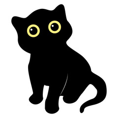Happy International Cat Day Silhouette. Vector Illustration with Flat Cartoon Design.