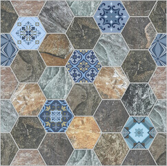 abstract design pattern for wall tile and floor tile , marble tile mosaic , geometric	