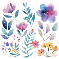 Watercolor floral element clipart clipart isolated on