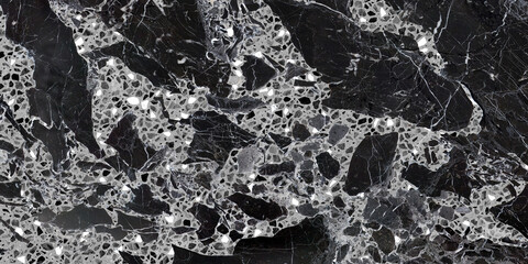 black marble and terrazzo texture, polished digital tile surface for floor tile - 768559123