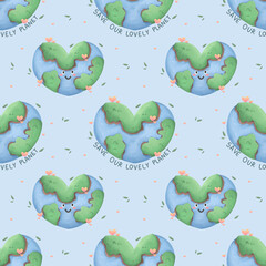 Earth Day pattern 12*12 inch png file. Save our lovely planet.