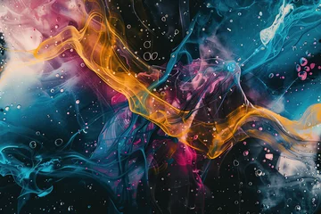 Light filtering roller blinds Fractal waves horizontal image of colourful abstract transparent waves background