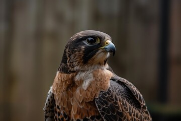 Naklejka premium portrait of a falcon with sharp gaze
