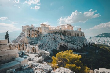 Acropolis of Athens Ancient Wonder - obrazy, fototapety, plakaty