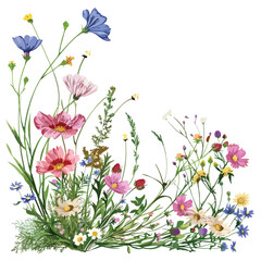 Obraz na płótnie Canvas Wildflower Clipart isolated on white background
