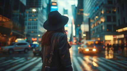 A fashion brand's Instagram post capturing the allure of walking through the city at dusk