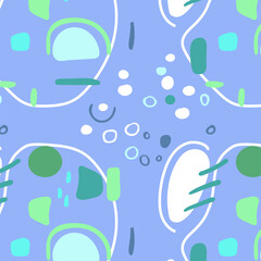 Naklejka premium Colorful abstract background in trendy style. A bright backdrop for wallpaper and textiles for adults and children. Suitable for bed linen print backgrounds and card templates. Flat Vector