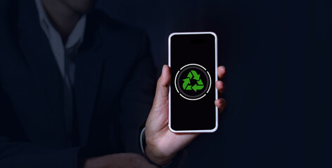 Artificial intelligence and AI technology help preserve the environment on Earth. ecological concept.