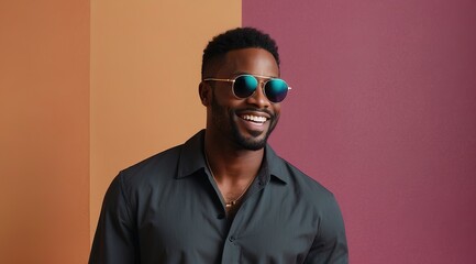 Studio shot of an Attractive handsome smiling man looking at the camera