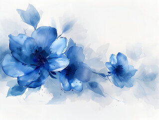 blue flowers on a white background